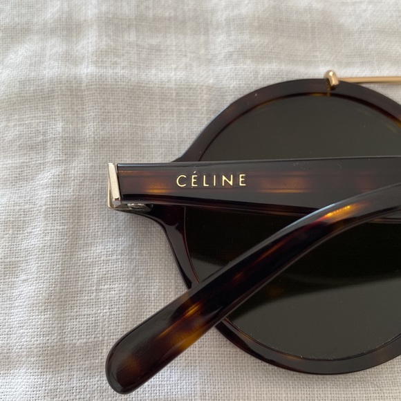 Celine Tortoise Shell Sunglasses with Gold Accent - Picture 2 of 6